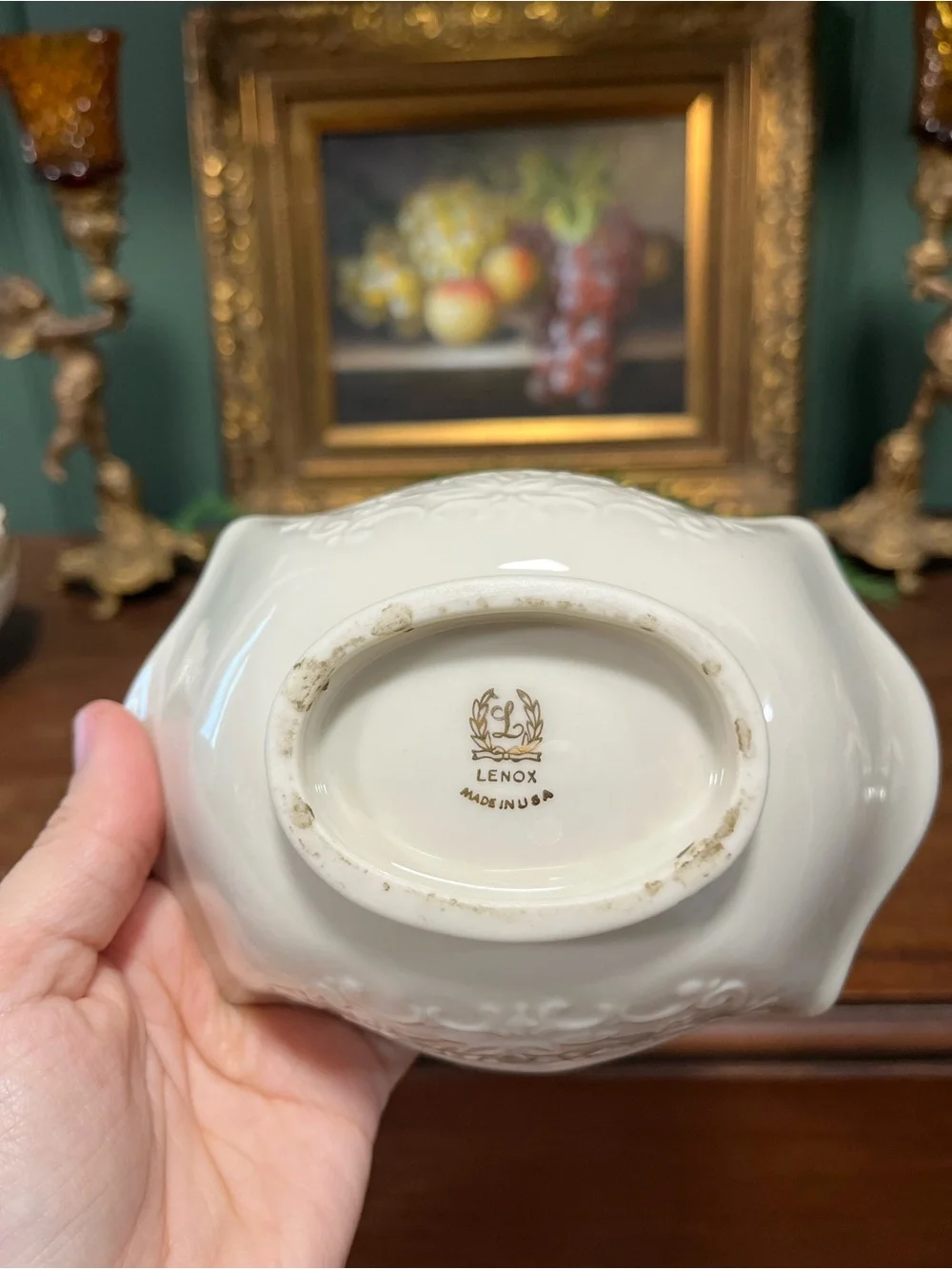 Lenox San Souci Floral Embossed basket